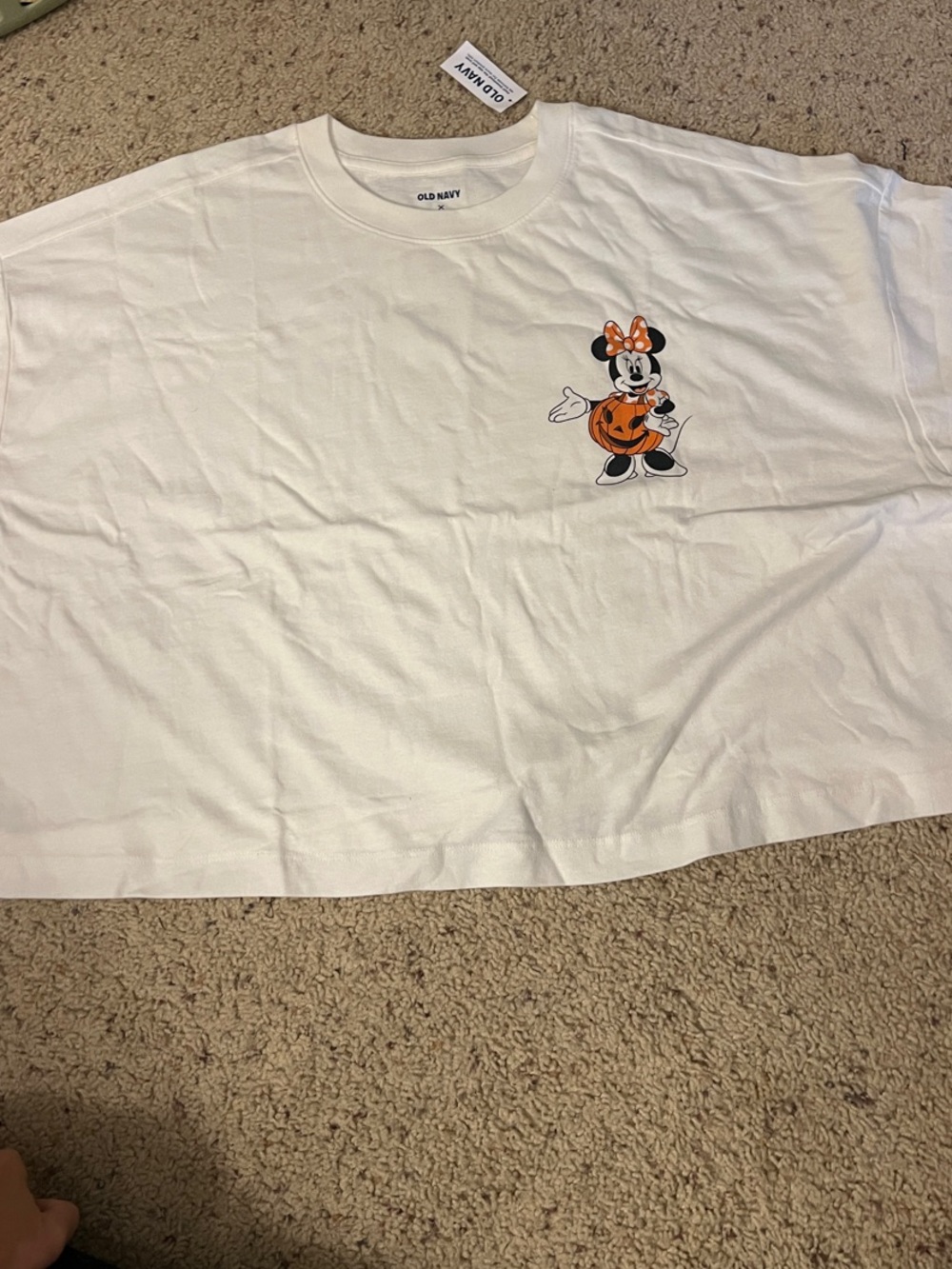 Old Navy White Girls' Minnie Mouse Pumpkin Graphic Tee